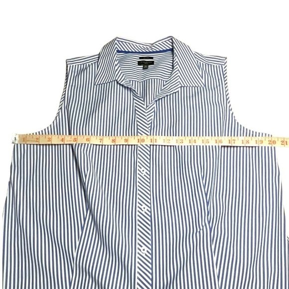 TALBOTS Cotton No Iron Sleeveless Button Front Perfect Shirt US Sz 16P NWOT - Picture 6 of 9